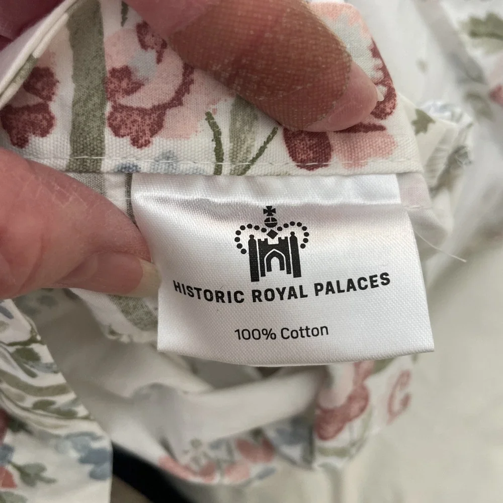 Historic Royal‎ Palaces Duvet Cover King Pink Blue Hampton Court Floral 92
